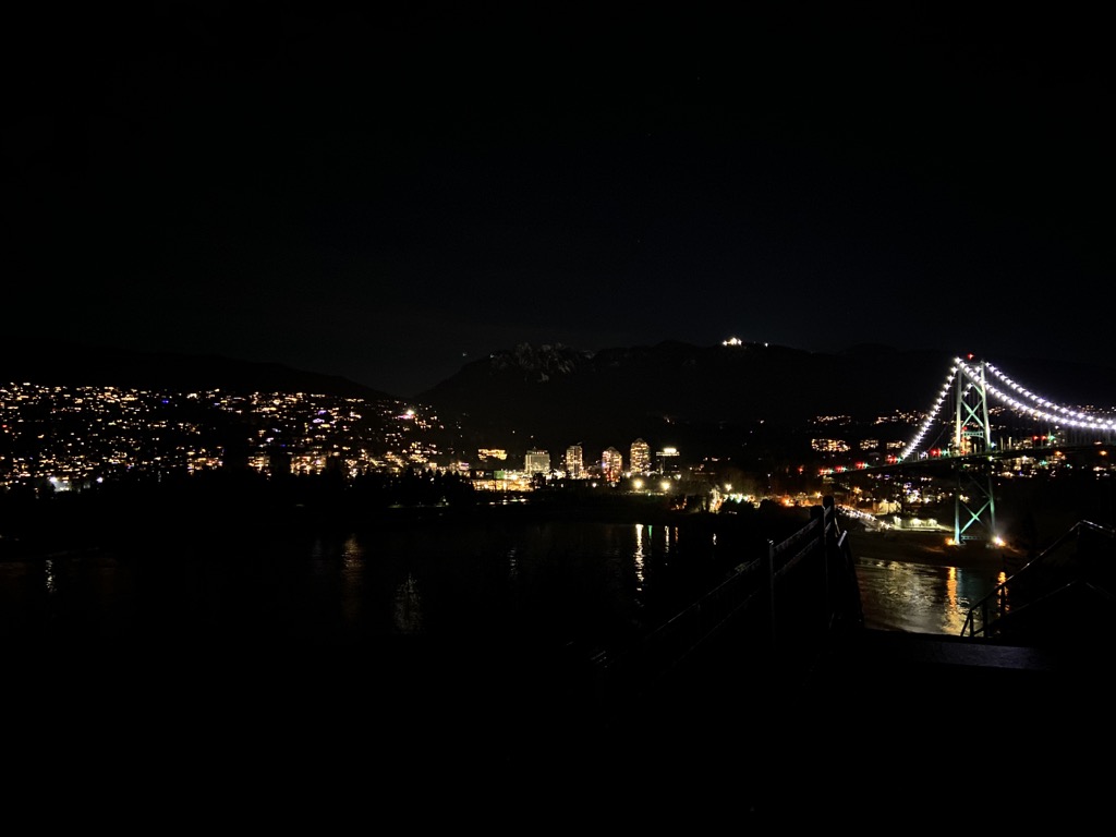 Stanley Park Prospect Point outlook viewing West Vancouver and Lions Gate Bridge